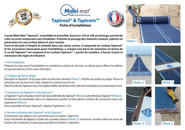Tapis accès plage Mobi-Mat® Tapiroul® pour PMR